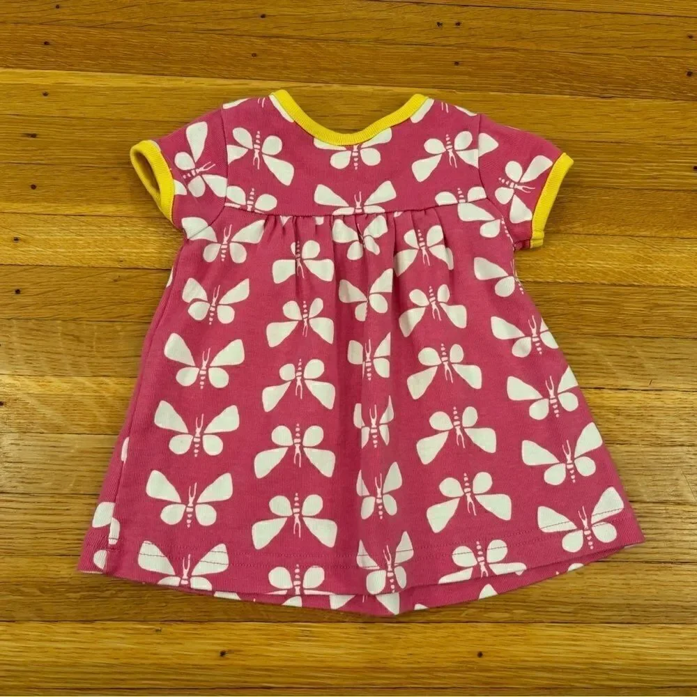 Hanna Andersson pink/white butterfly short sleeve dress